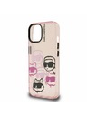 Karl Lagerfeld Karl Lagerfeld IML Multi K&CH Heads Carcasă spate pentru iPhone 15 Pink