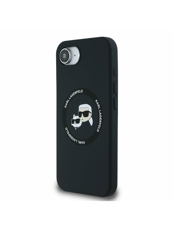 Karl Lagerfeld Karl Lagerfeld Lichid Silicon K&CH Heads MagSafe Carcasă spate pentru iPhone 16e Black
