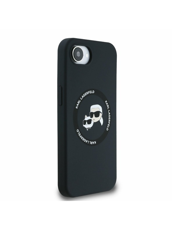 Karl Lagerfeld Karl Lagerfeld Lichid Silicon K&CH Heads MagSafe Carcasă spate pentru iPhone 16e Black