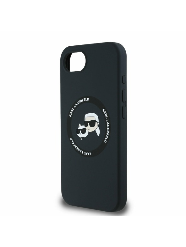 Karl Lagerfeld Karl Lagerfeld Lichid Silicon K&CH Heads MagSafe Carcasă spate pentru iPhone 16e Black