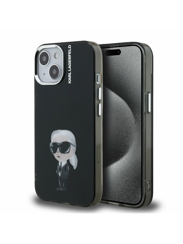 Karl Lagerfeld Karl Lagerfeld IML Acuarelă Karl Carcasă spate pentru iPhone 15 Black