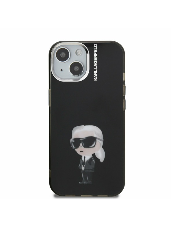 Karl Lagerfeld Karl Lagerfeld IML Acuarelă Karl Carcasă spate pentru iPhone 15 Black