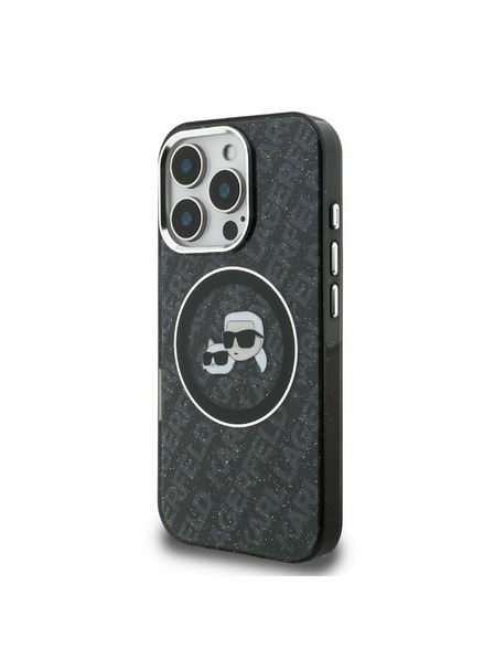 Karl Lagerfeld Karl Lagerfeld IML K&CH Heads Repeated Logo MagSafe Carcasă spate pentru iPhone 16 Pro Black
