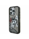 Karl Lagerfeld Karl Lagerfeld Lichid Sclipici Choupette împrăștiat Carcasă spate pentru iPhone 16 Pro Max Black