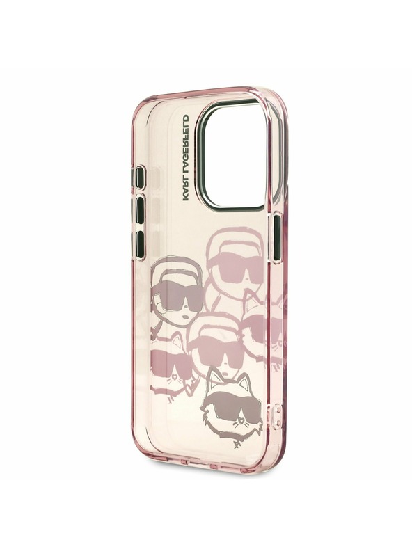 Karl Lagerfeld Karl Lagerfeld IML Multi K&CH Heads Carcasă spate pentru iPhone 15 Pro Pink