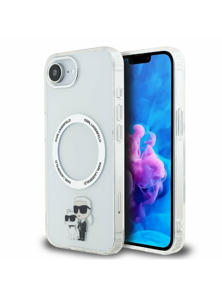 Karl Lagerfeld Karl Lagerfeld IML Karl and Choupette MagSafe Carcasă spate pentru iPhone 16e Transparent
