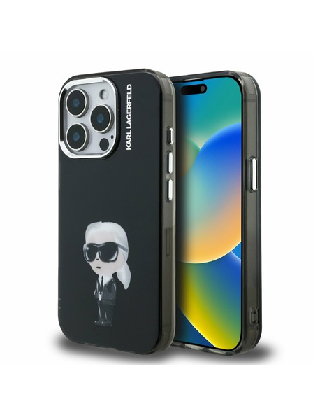 Karl Lagerfeld Karl Lagerfeld IML Acuarelă Karl Carcasă spate pentru iPhone 15 Pro Max Black