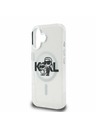 Karl Lagerfeld Karl Lagerfeld IML Sclipici Karl and Choupette Sketch MagSafe Carcasă spate pentru iPhone 16 Transparent