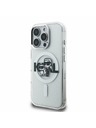 Karl Lagerfeld Karl Lagerfeld IML Sclipici Karl and Choupette Sketch MagSafe Carcasă spate pentru iPhone 16 Pro Transparent