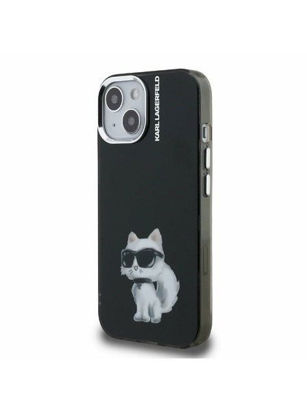 Karl Lagerfeld Karl Lagerfeld IML Acuarelă Choupette Carcasă spate pentru iPhone 15 Black