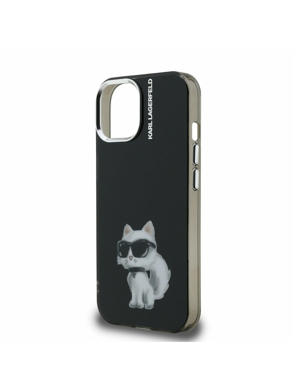 Karl Lagerfeld Karl Lagerfeld IML Acuarelă Choupette Carcasă spate pentru iPhone 15 Black
