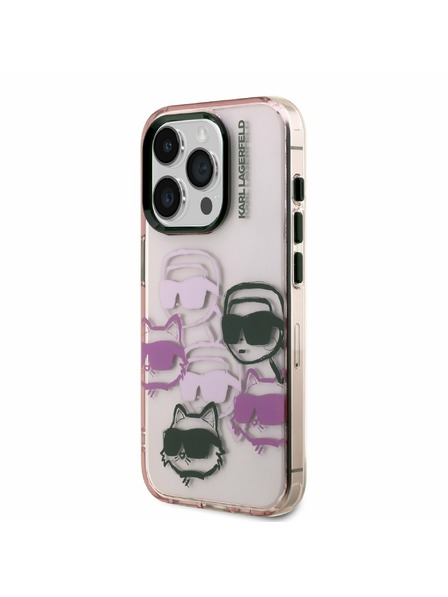 Karl Lagerfeld Karl Lagerfeld IML Multi K&CH Heads Carcasă spate pentru iPhone 15 Pro Max Pink