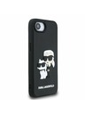 Karl Lagerfeld Karl Lagerfeld 3D Cauciuc Karl and Choupette Carcasă spate pentru iPhone 16e Black