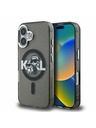 Karl Lagerfeld Karl Lagerfeld IML Sclipici Karl and Choupette Sketch MagSafe Carcasă spate pentru iPhone 16 Black