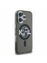 Karl Lagerfeld Karl Lagerfeld IML Sclipici Karl and Choupette Sketch MagSafe Carcasă spate pentru iPhone 16 Black