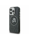 Karl Lagerfeld Karl Lagerfeld IML K&CH Heads Repeated Logo MagSafe Carcasă spate pentru iPhone 15 Pro Black