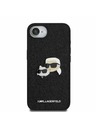 Karl Lagerfeld Carcasă spate Karl Lagerfeld Fixed Glitter Metal K&CH pentru iPhone 16e Negru