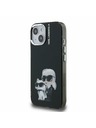 Karl Lagerfeld Carcasă spate Karl Lagerfeld IML Aquarelle Karl and Choupette pentru iPhone 15 Negru