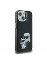 Karl Lagerfeld Carcasă spate Karl Lagerfeld IML Aquarelle Karl and Choupette pentru iPhone 15 Negru