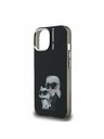 Karl Lagerfeld Carcasă spate Karl Lagerfeld IML Aquarelle Karl and Choupette pentru iPhone 15 Negru