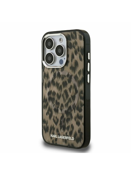 Karl Lagerfeld Carcasă spate Karl Lagerfeld IML Leopard MagSafe pentru iPhone 15 Pro Max Maro