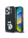Karl Lagerfeld Carcasă spate Karl Lagerfeld IML Aquarelle Choupette pentru iPhone 15 Pro Negru