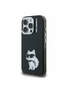 Karl Lagerfeld Carcasă spate Karl Lagerfeld IML Aquarelle Choupette pentru iPhone 15 Pro Negru