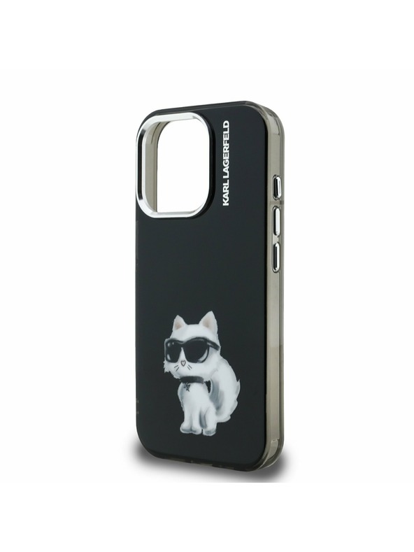 Karl Lagerfeld Carcasă spate Karl Lagerfeld IML Aquarelle Choupette pentru iPhone 15 Pro Negru