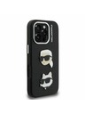 Karl Lagerfeld Carcasă spate Karl Lagerfeld Grained PU K&CH Heads pentru iPhone 16 Pro Max Negru