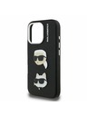 Karl Lagerfeld Carcasă spate Karl Lagerfeld Grained PU K&CH Heads pentru iPhone 16 Pro Max Negru