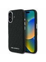 Karl Lagerfeld Carcasă spate Karl Lagerfeld Grained PU Repeated Logo MagSafe pentru iPhone 16 Negru
