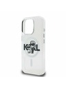 Karl Lagerfeld Carcasă spate Karl Lagerfeld IML Glitter Karl and Choupette Sketch MagSafe pentru iPhone 16 Pro Max Transparent