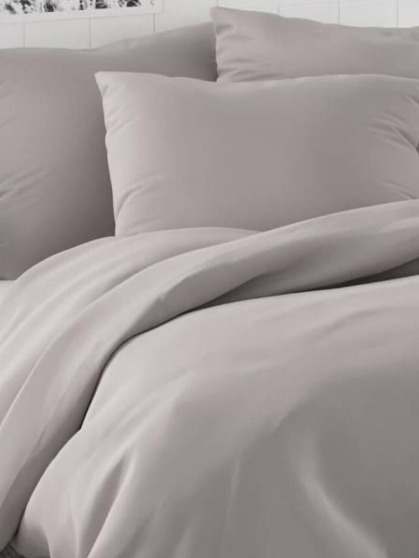 Kvalitex Lenjerie de pat din satin franțuzesc LUXURY COLLECTION 1+2, 200x200, 70x90cm gri deschis