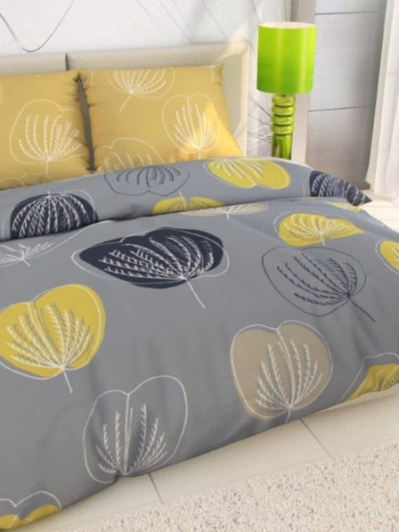 Kvalitex Lenjerie de pat franceză din bumbac DELUX 200x200, 70x90cm GRACE gri