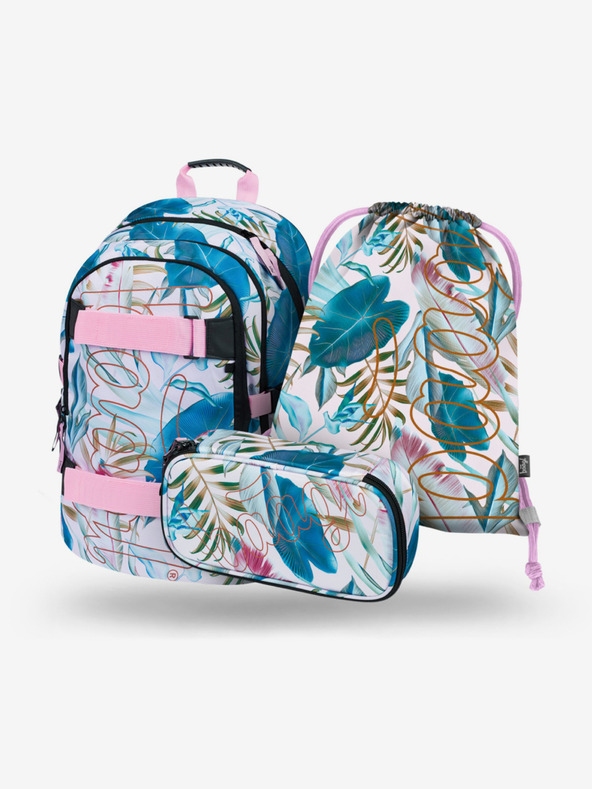 BAAGL  BAAGL 3 SET Skate Leafs: rucsac, penar, geantă BAAGL