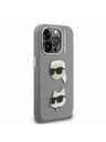 Karl Lagerfeld Karl Lagerfeld Grained PU K&CH Heads Carcasă spate pentru iPhone 15 Pro Gri