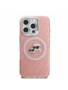 Karl Lagerfeld Karl Lagerfeld IML K&CH Heads Repetat Logo MagSafe Carcasă spate pentru iPhone 16 Pro Roz