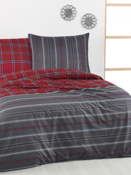 Kvalitex Lenjerie de pat franceză extensibilă din bumbac DELUX 240x220, 70x90cm CAMPUS gri