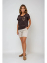 Moodo Tricou din bumbac pentru femei Moodo – maro