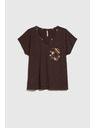 Moodo Tricou din bumbac pentru femei Moodo – maro