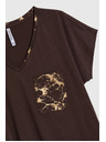 Moodo Tricou din bumbac pentru femei Moodo – maro