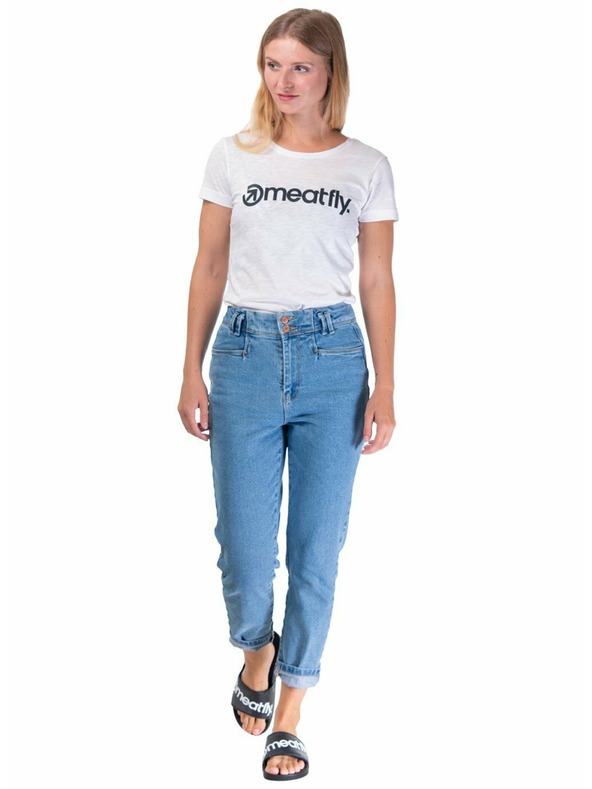 Meatfly Tricou Meatfly pentru femei Ladies MF Logo B - White | Mărime