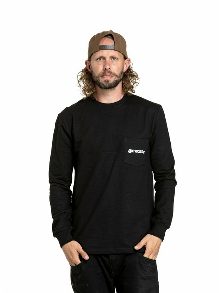 Meatfly Meatfly tricou pentru bărbați cu mânecă lungă Harvey Black | Negru | Mărimea