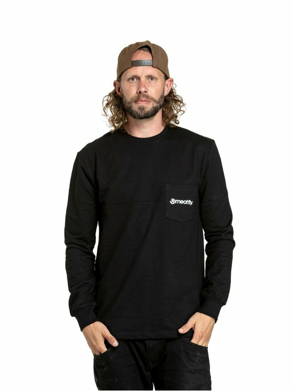 Meatfly Meatfly tricou pentru bărbați cu mânecă lungă Harvey Black | Negru | Mărimea