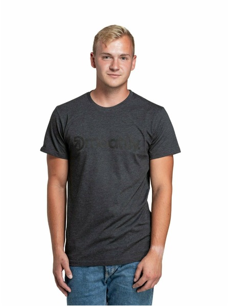 Meatfly Meatfly tricou pentru bărbați Striped Logo Charcoal Heather | Gri | Mărime