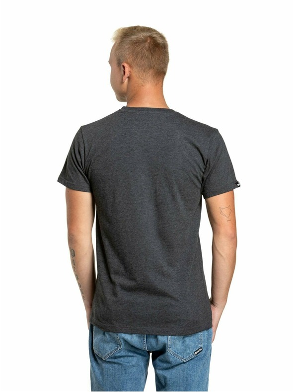 Meatfly Meatfly tricou pentru bărbați Striped Logo Charcoal Heather | Gri | Mărime