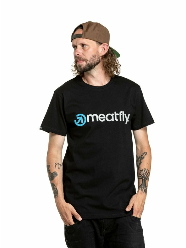 Meatfly Meatfly Tricou Bărbați Joe Gri/Negru | Negru | Mărime S | 100% bumbac