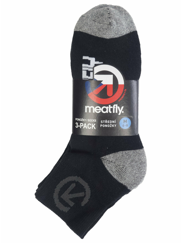 Meatfly Meatfly Socks Middle Triple Pack Bike Black | Black | Size