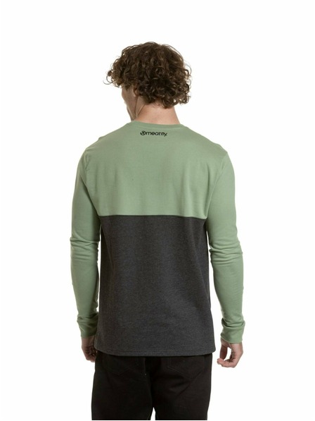 Meatfly Meatfly tricou pentru bărbați cu mânecă lungă Harvey Basil / Charcoal Heather