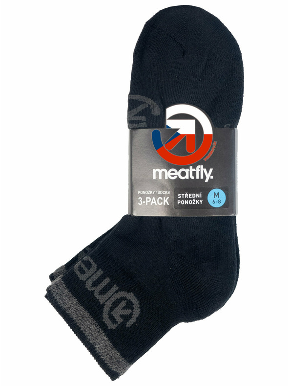 Meatfly Meatfly Socks Middle Triple Pack Black | Black | Size